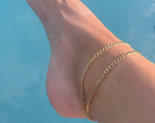 2 in 1 Gold Curb Chain