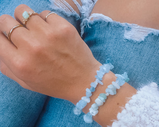 Natural Crystal Chip Bracelet