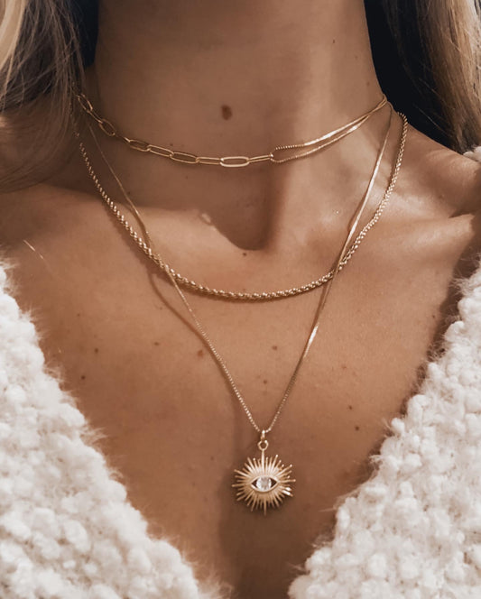 Zirconia Evil Eye Necklace