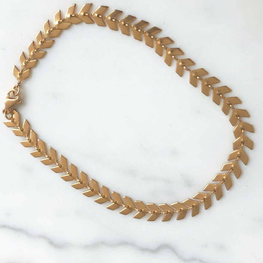 Gold Chevron Anklet
