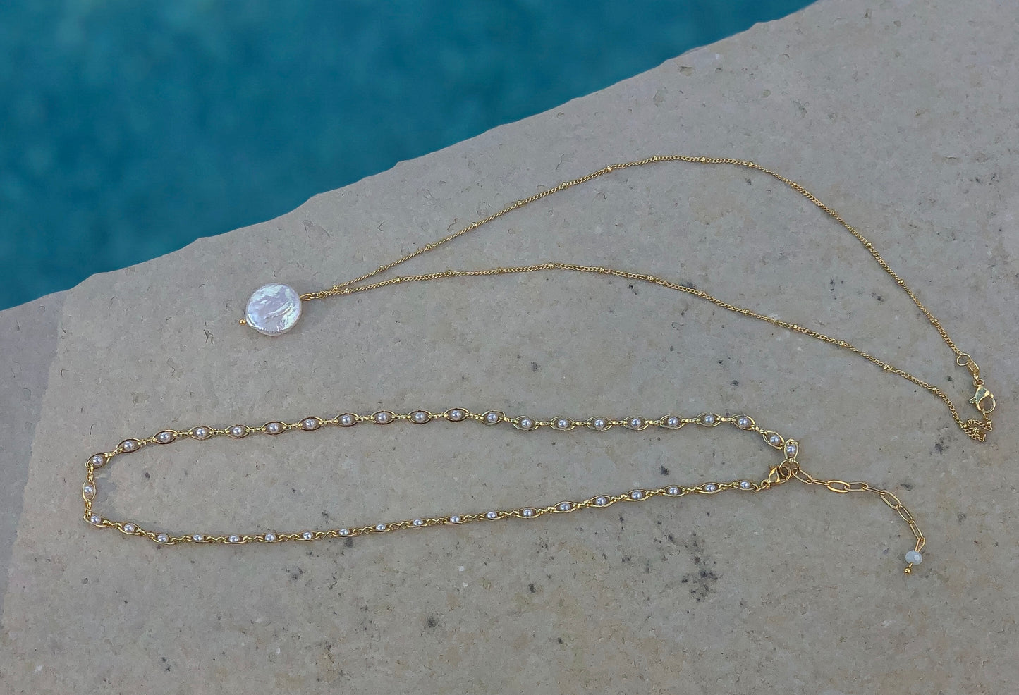 Natural Coin Pearl Drop Necklace