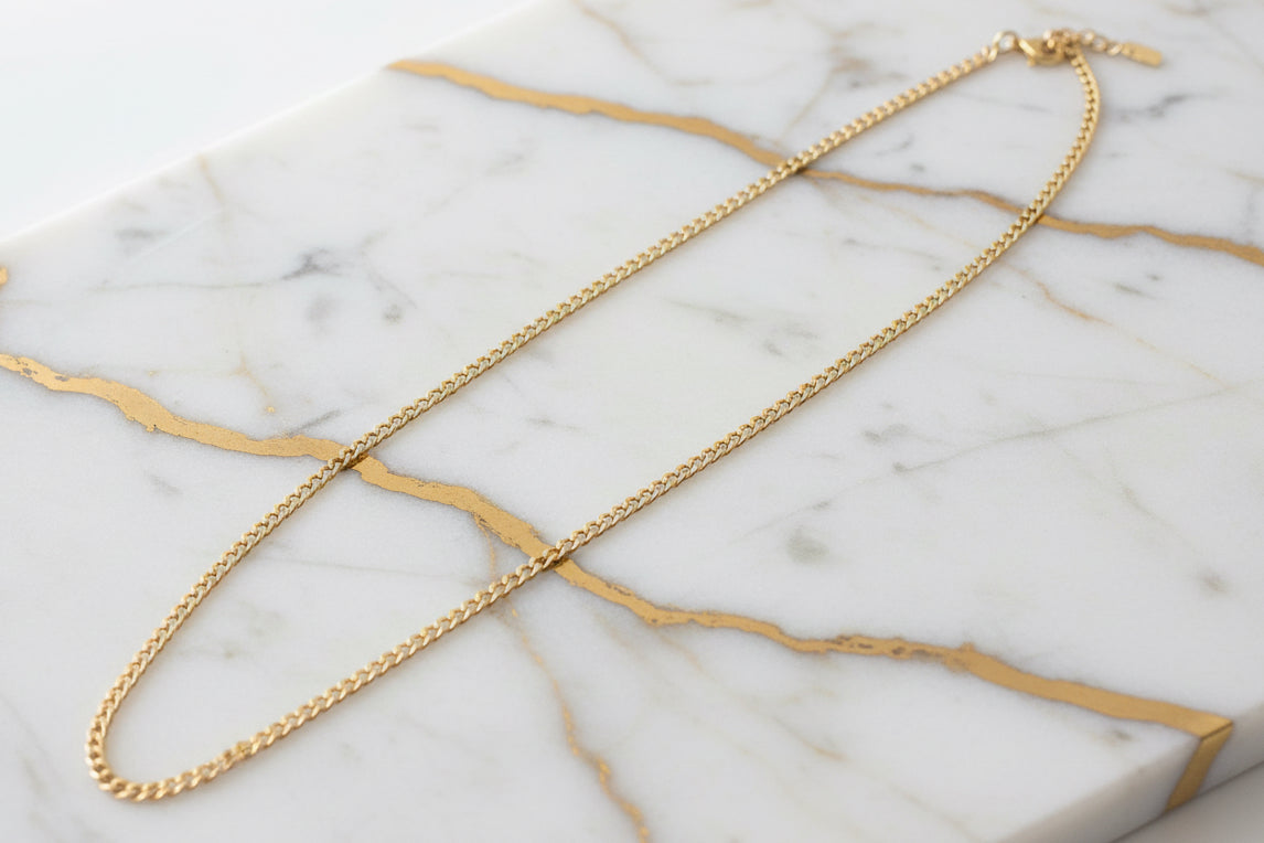 2 in 1 Gold Curb Chain