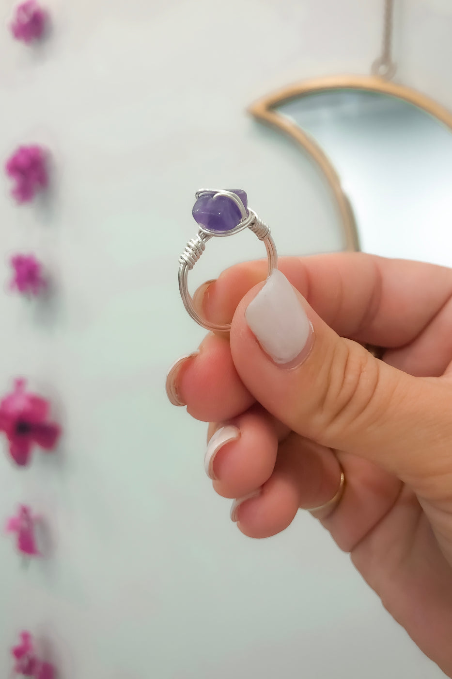 Healing Crystal Wire Rings