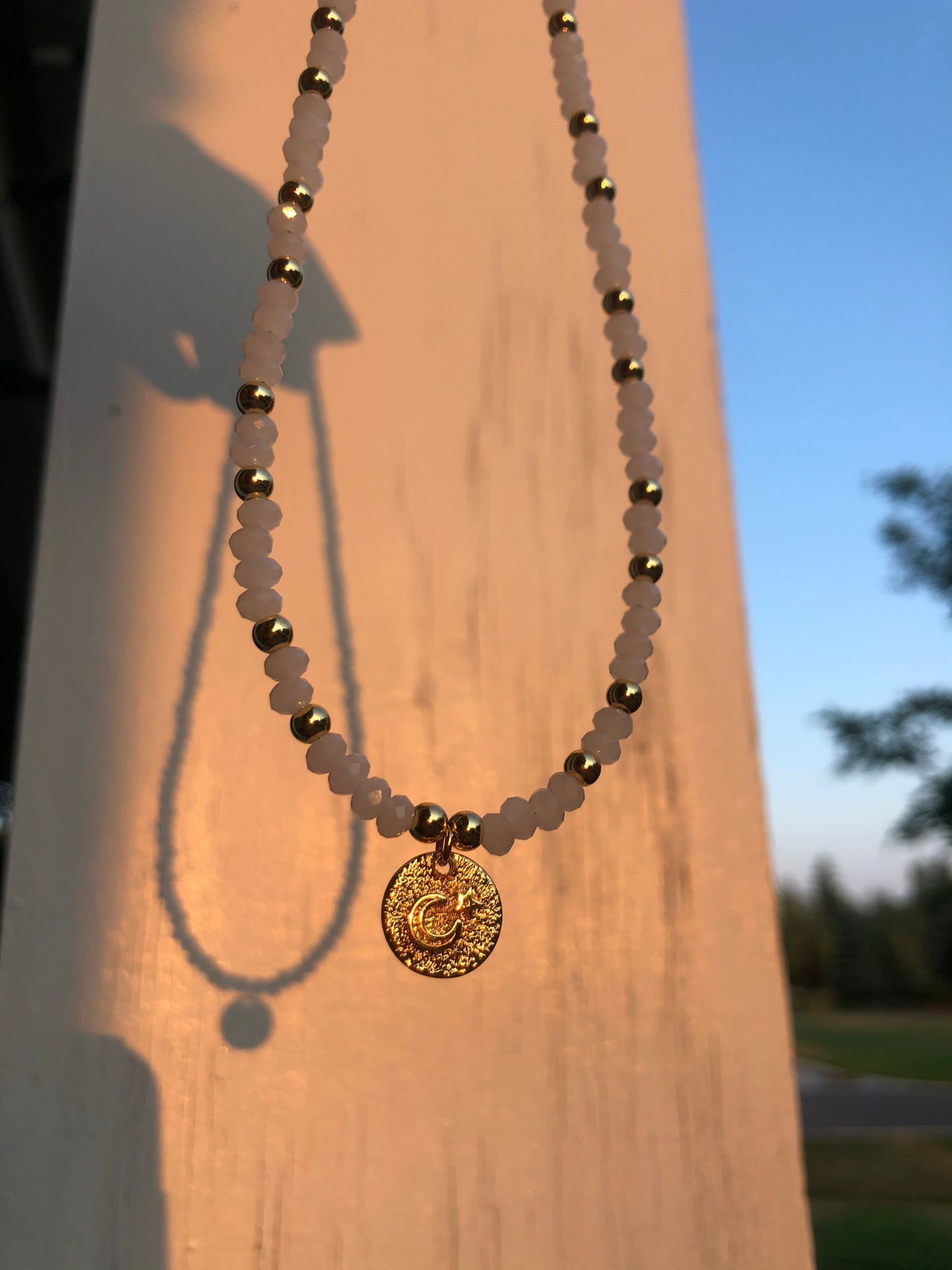 Moon + Star Coin Choker