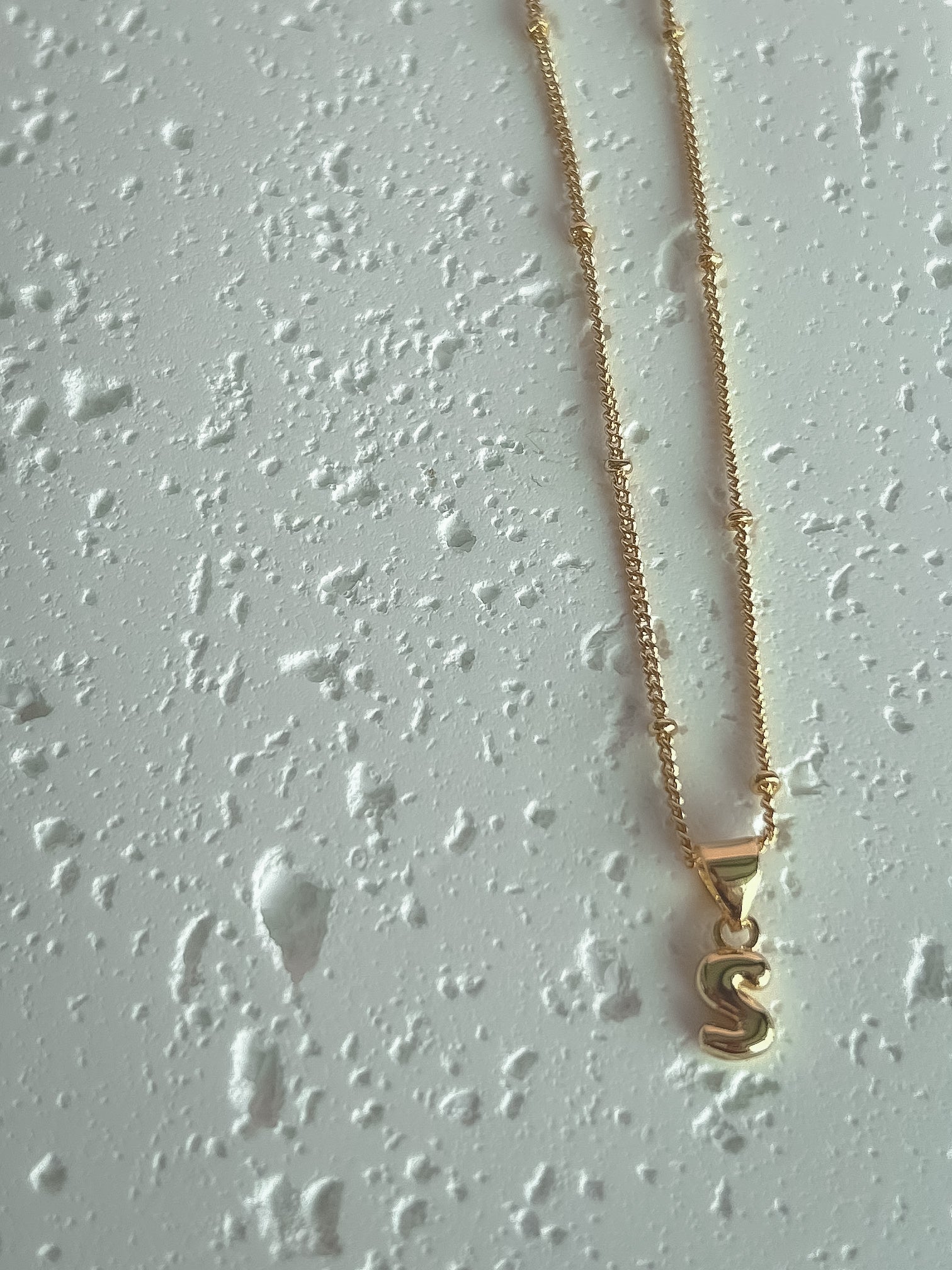 Mini Bubble Letter Necklace on Satellite Chain
