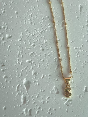 Mini Bubble Letter Necklace on Satellite Chain