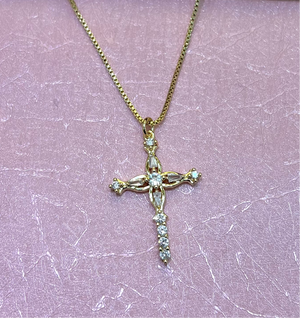 Large Zirconia Cross Necklace