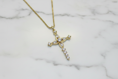 Large Zirconia Cross Necklace