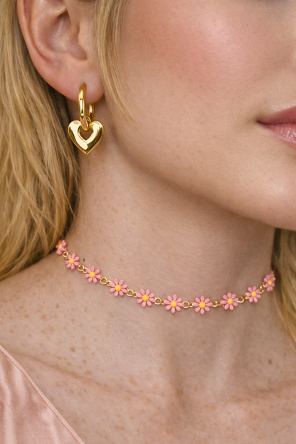 Pink Daisy Necklace