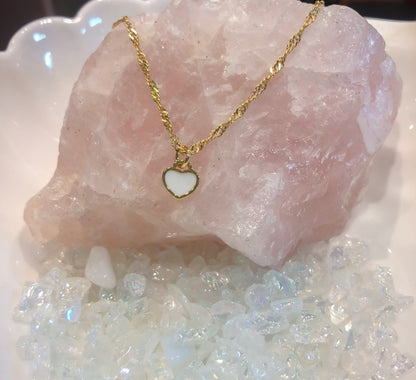 Mini White Heart Necklace