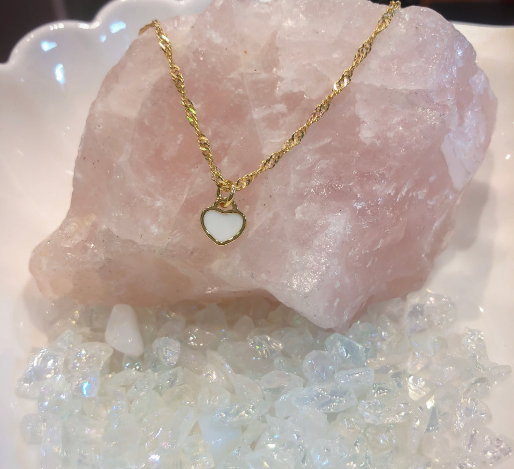 Mini White Heart Necklace