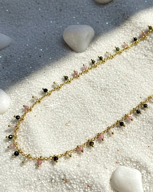 Tourmaline Stone Droplet Necklace