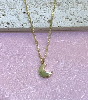 Solid Crescent Moon Necklace