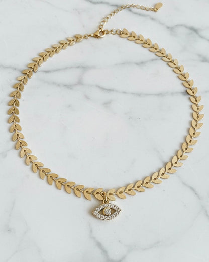 Chevron Zirconia Eye Choker