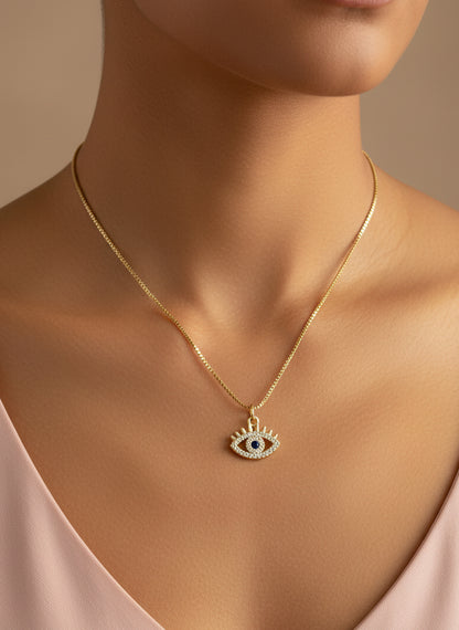 Sapphire Evil Eye Necklace