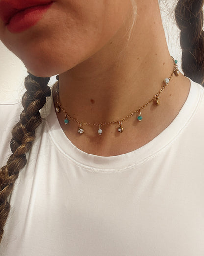 Aquamarine Crystal Droplet Necklace