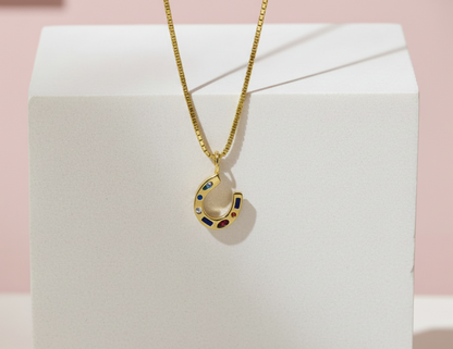 Rainbow Horseshoe Necklace