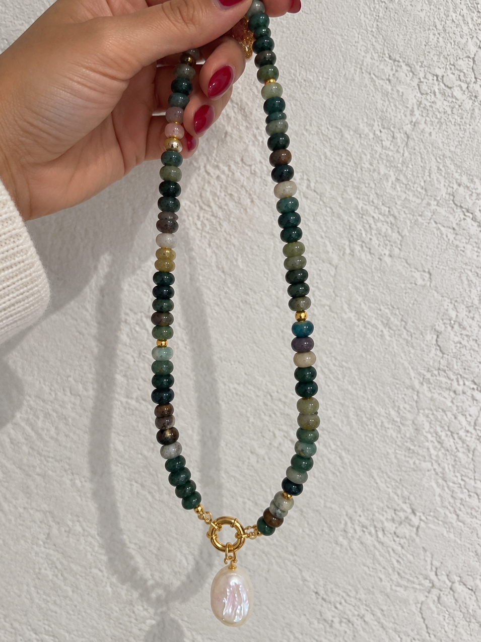 One Of It’s Kind- Jasper Pearl Necklace