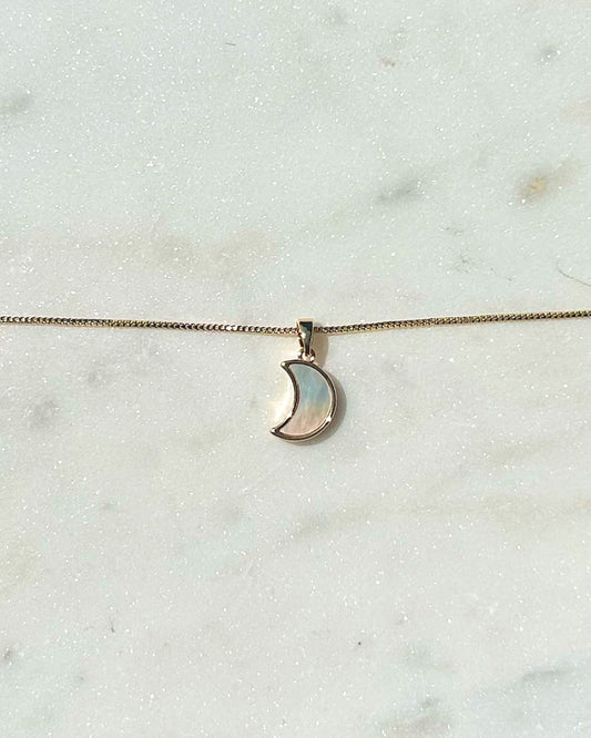 Mother of Pearl Crescent Moon Necklace