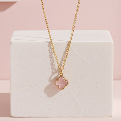 Mini Rose Quartz Clover Choker