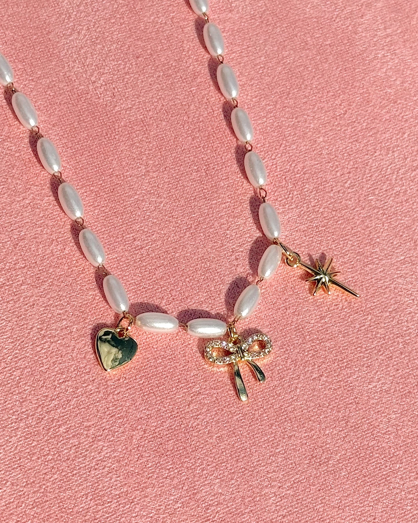 Pretty Bow Charm Necklace