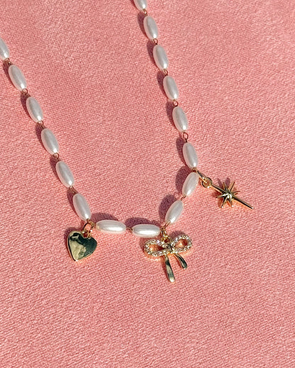 Pretty Bow Charm Necklace