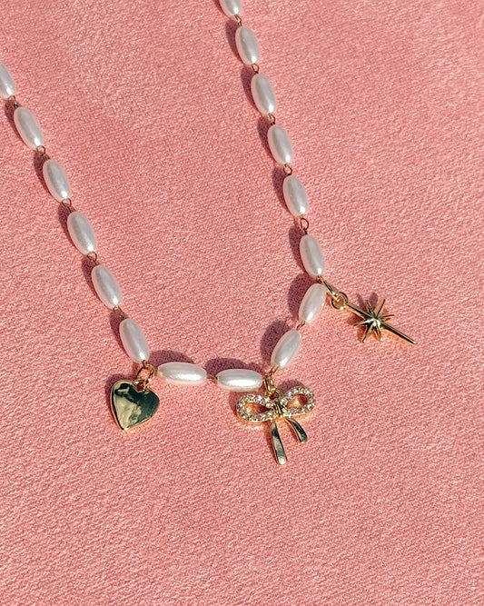 Pretty Bow Charm Necklace