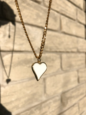 White Abstract Heart /ChokerNecklace
