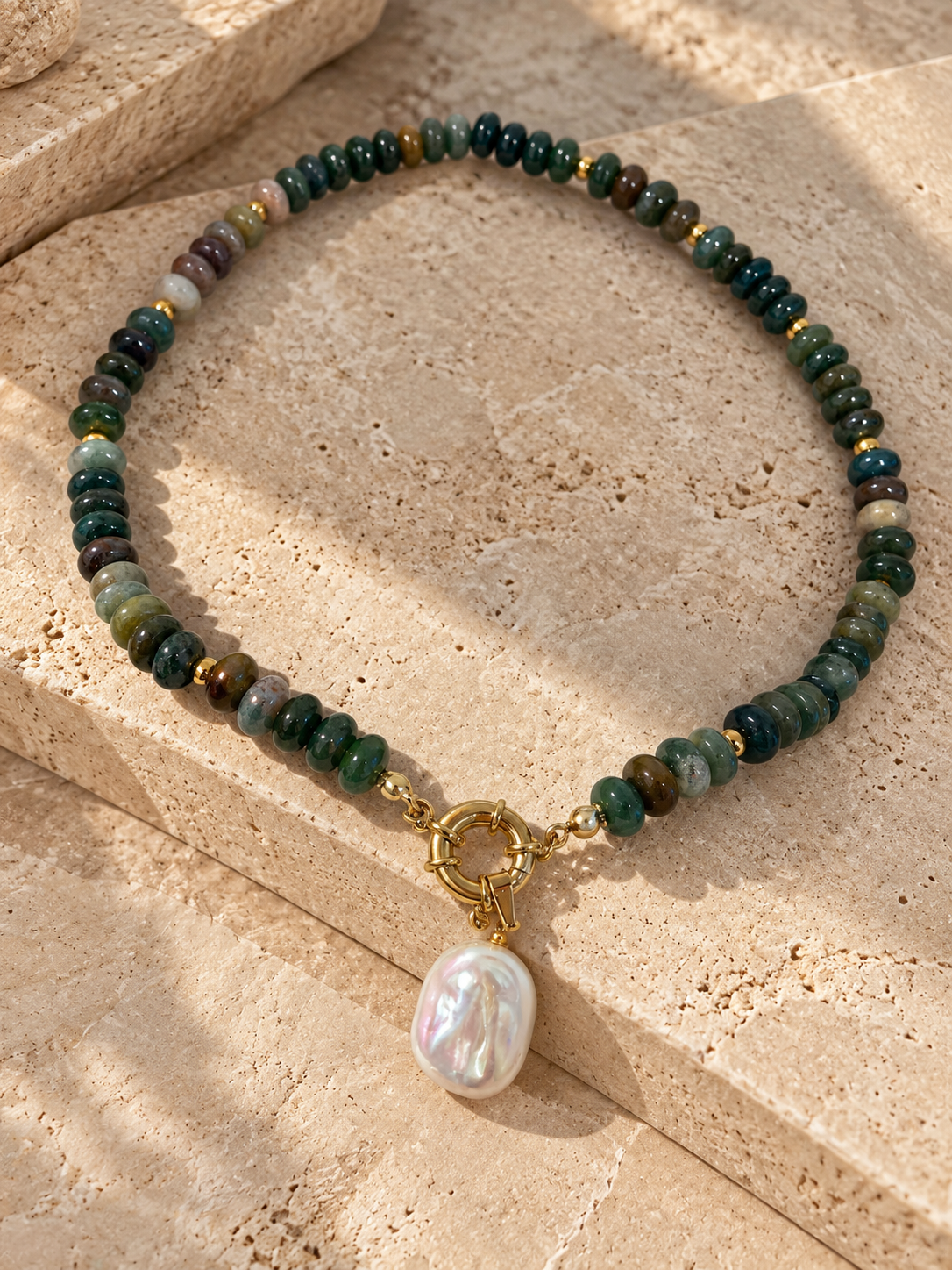 One Of It’s Kind- Jasper Pearl Necklace