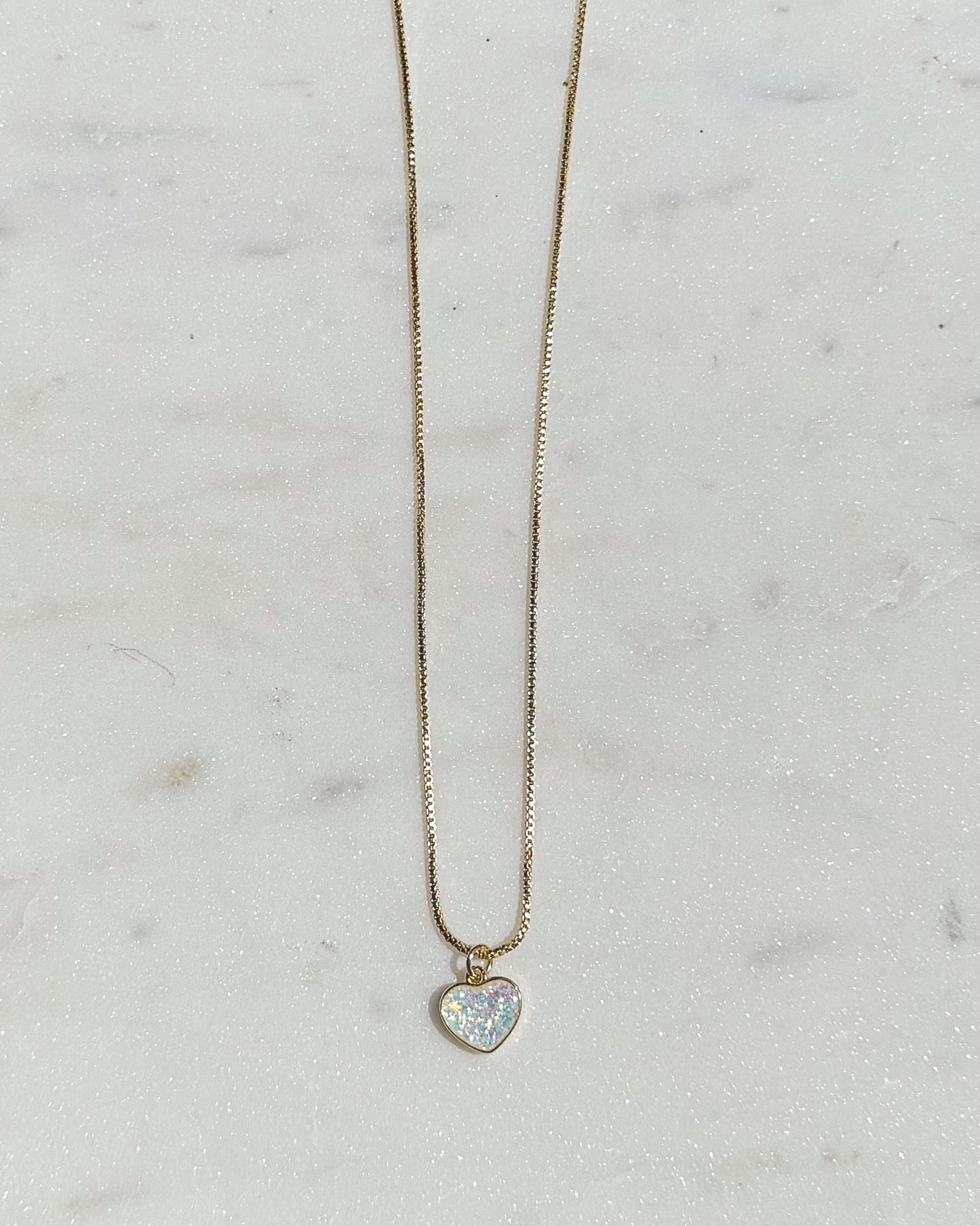 Opalescent Bubble Heart Necklace