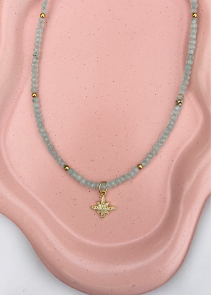 Beaded Burma Jade North Star Necklace