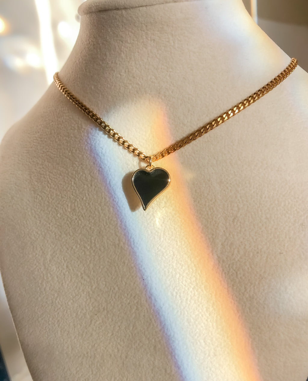 Black Abstract Heart Necklace