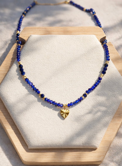 Lapis Lazuli Gemstone Heart Necklace