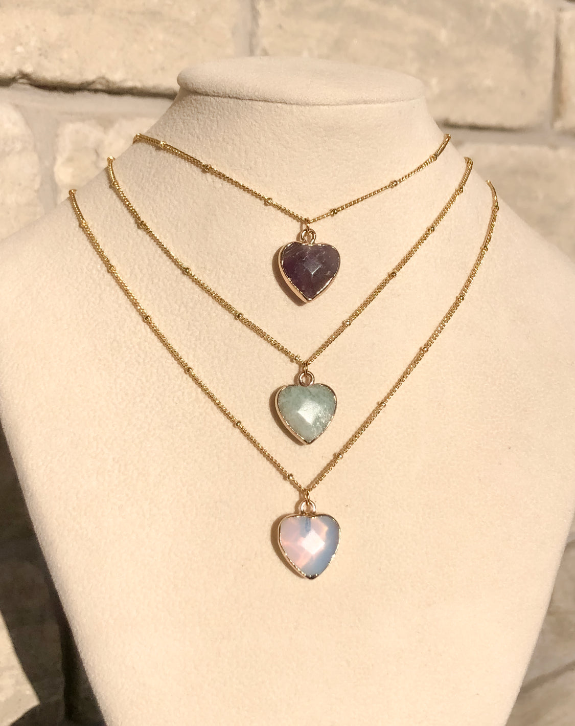 Amazonite Crystal Heart Necklace