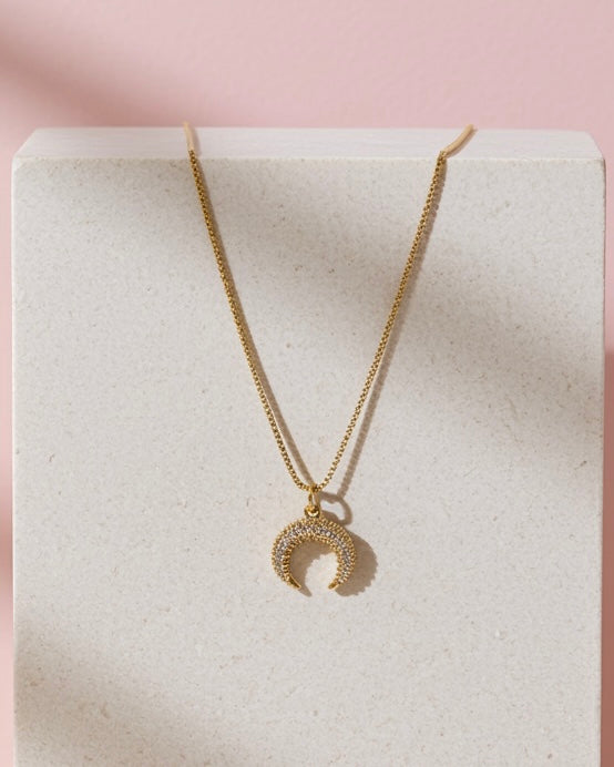 Glowing Horseshoe Moon Necklace
