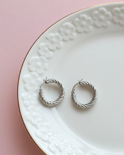 Twisted Silver Luxe Hoops