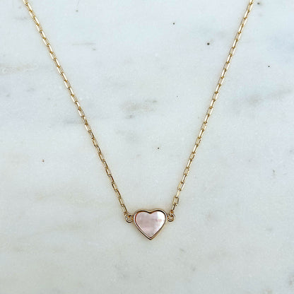 Mother of Pearl Linked Heart Choker/Necklace