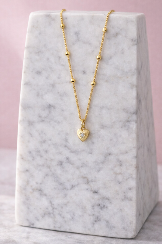 Satellite Celeste Heart Necklace