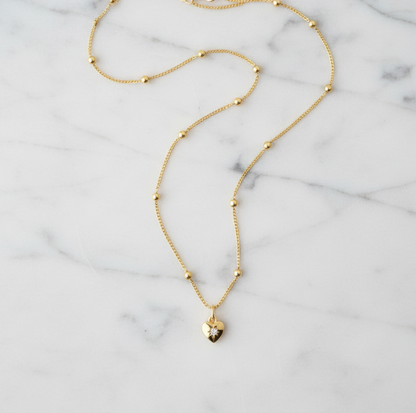 Satellite Celeste Heart Necklace