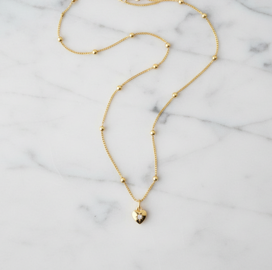 Satellite Celeste Heart Necklace