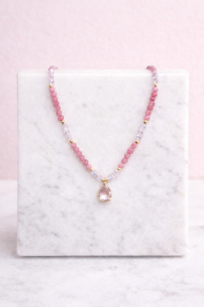 Blush Aura Gemstone Necklace
