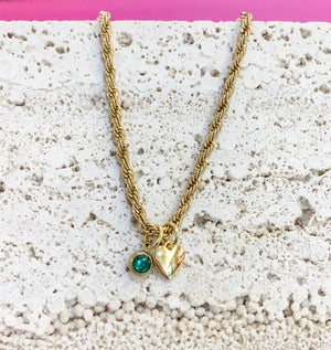 Heart Birthstone Necklace