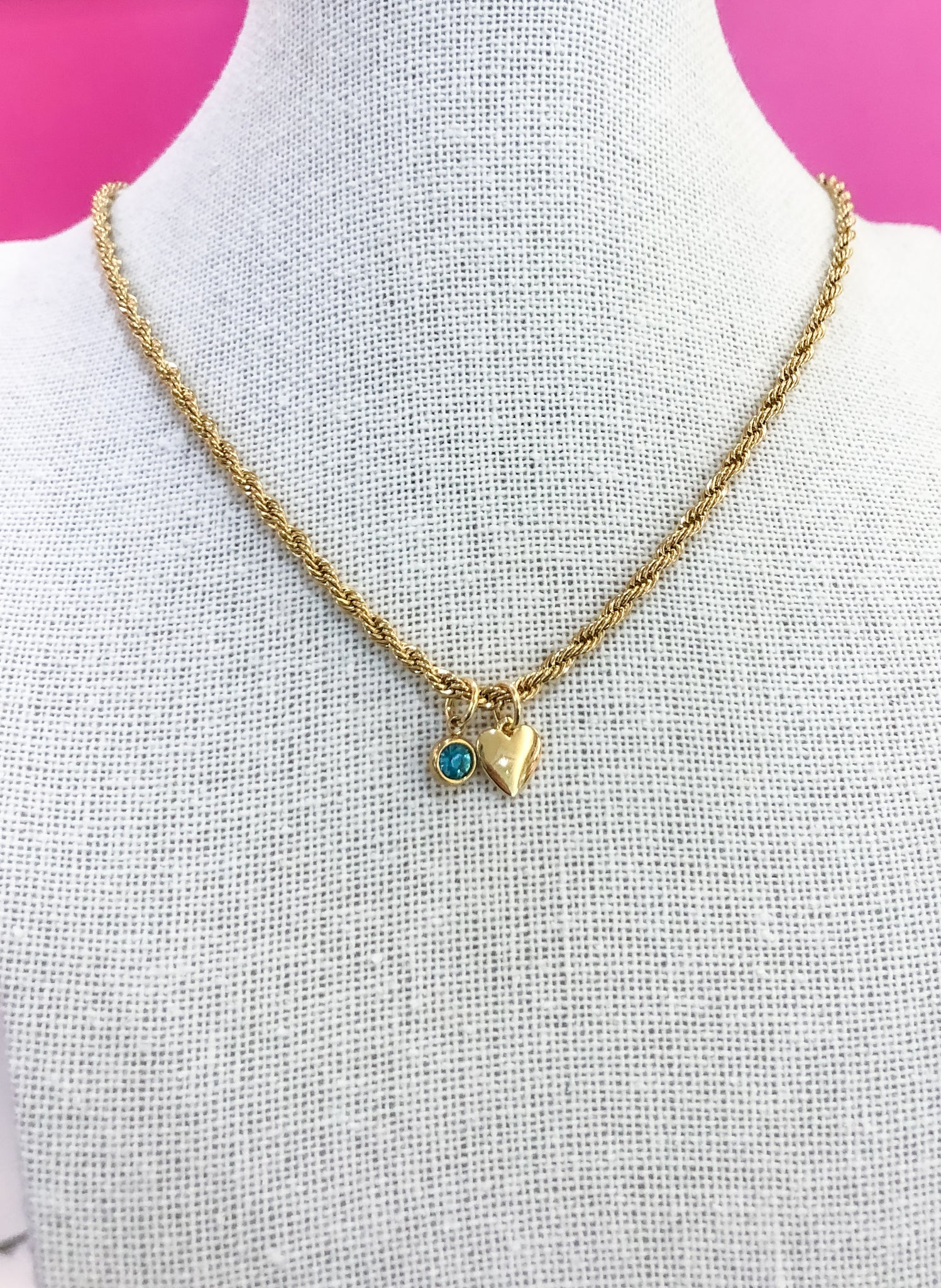 Heart Birthstone Necklace