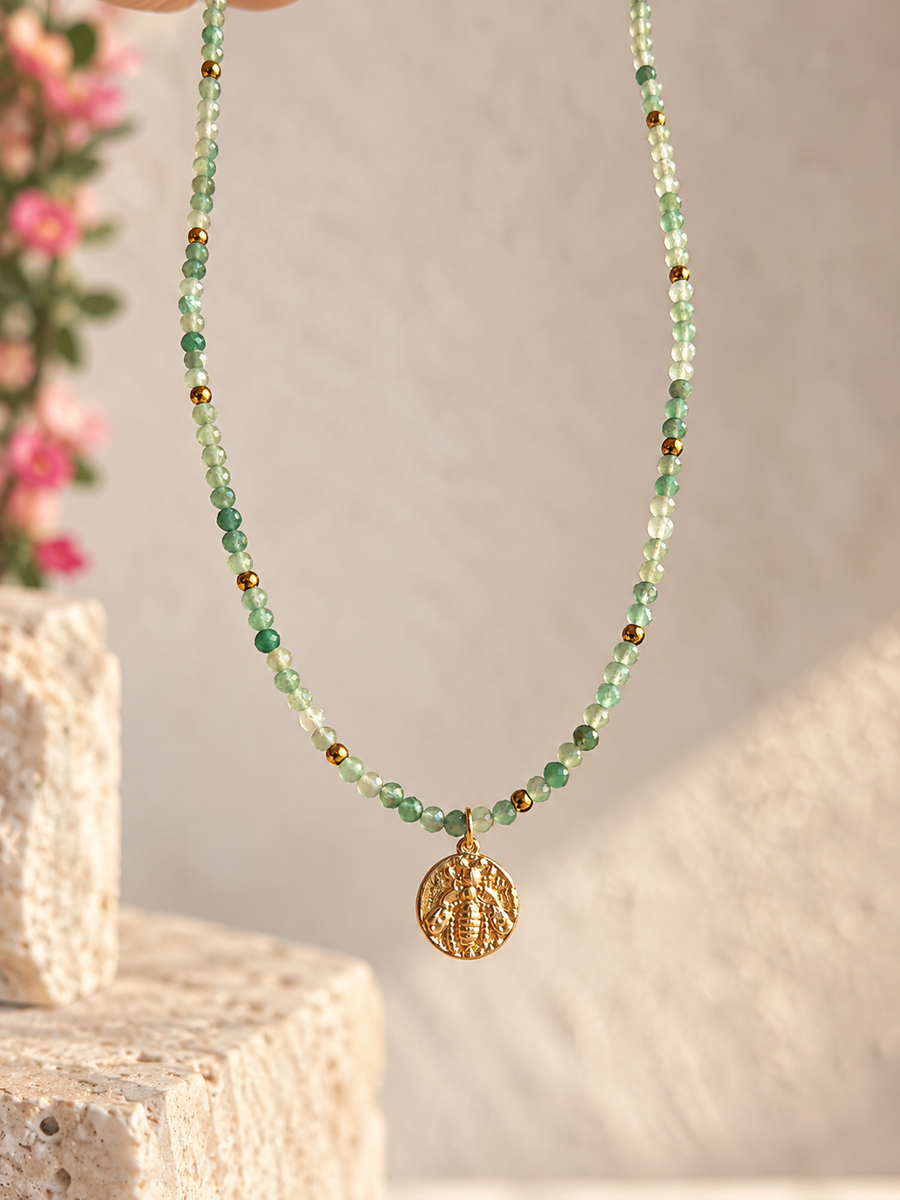 One Of It’s Kind- Lucky Jade Bumblebee Necklace