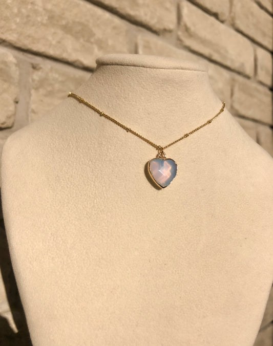 Opalite Crystal Heart Necklace