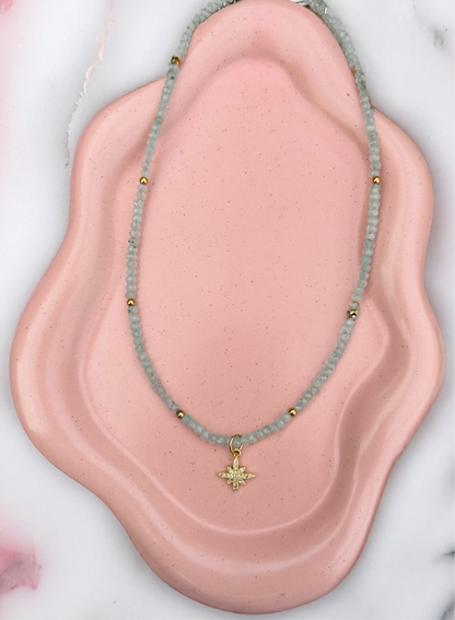 Beaded Burma Jade North Star Necklace