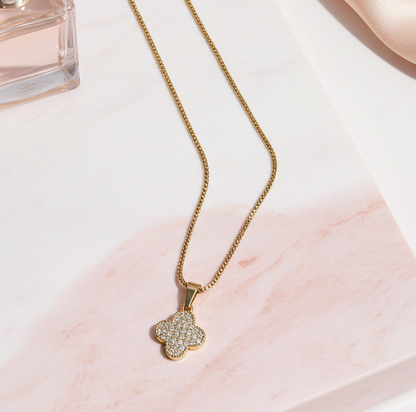 Luxe Zirconia Clover Necklace