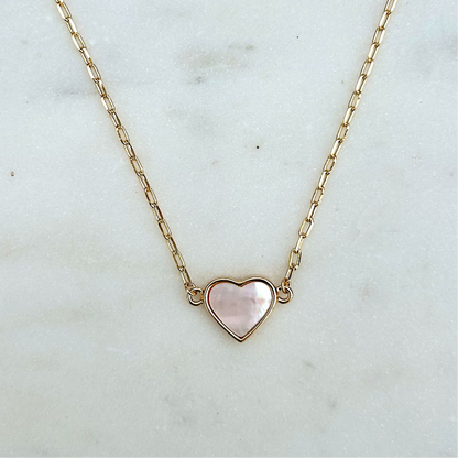 Mother of Pearl Linked Heart Choker/Necklace