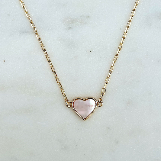 Mother of Pearl Linked Heart Choker/Necklace