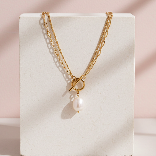 Aura Pearl Drop Necklace